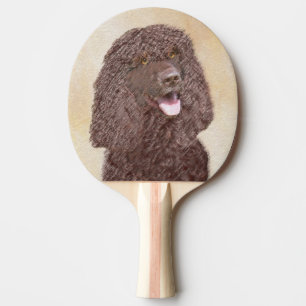Raquette De Ping Pong Irish Water Spaniel Peinture - Original Dog Art