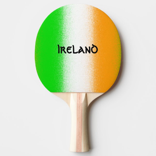 Raquette De Ping Pong Irlande vert - Blanc - Orange Irlandais Drapeaux (Devant)
