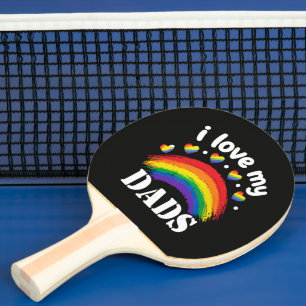 Raquette De Ping Pong J'aime la fierté arc-en-ciel de mes papas