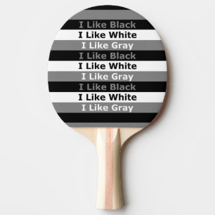 Raquette De Ping Pong J'Aime Le Blanc Noir Et La Couleur Gris Design Gra