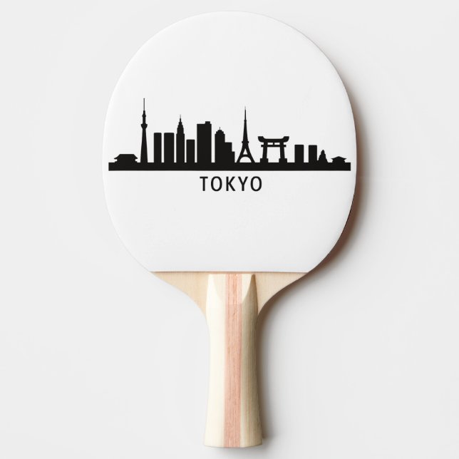 Raquette De Ping Pong Japan Cityscape Travel | Tokyo Skyline Silhouette (Devant)