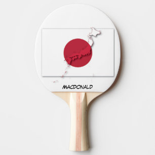 Raquette De Ping Pong JAPON DRAPEAU & CARTE Hinomaru Personnalisé