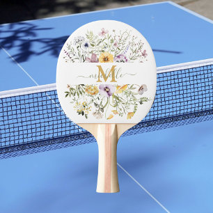 Raquette De Ping Pong Jardin Floral Élégant de Fleurs Sauvages Colorées