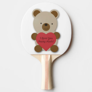 Raquette De Ping Pong Je T'Aime Beurre Beaucoup Mignonne Ours Teddy