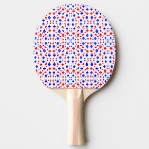 Raquette De Ping Pong Jeu de motif abstrait multicolore coeur bleu rouge