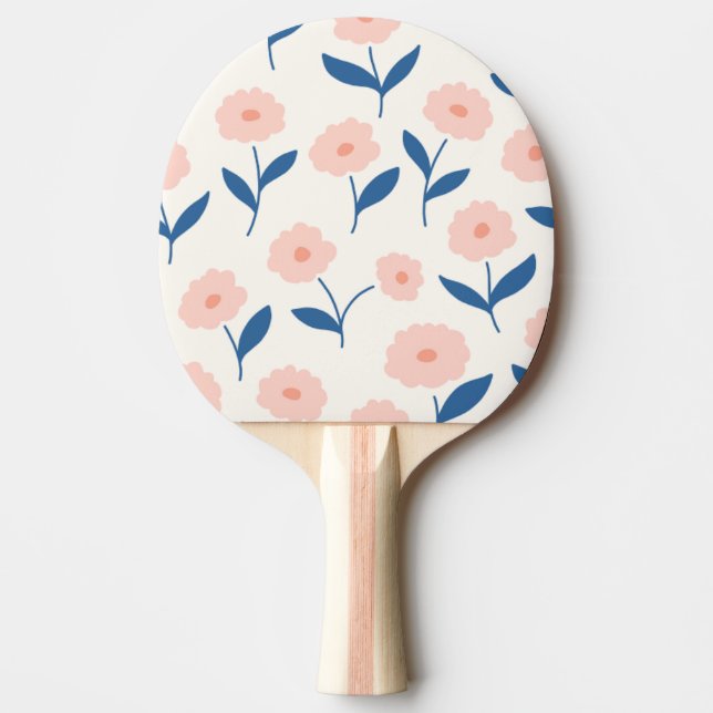 Raquette De Ping Pong Joli Boho Chic Fleurs Rose Motif (Devant)