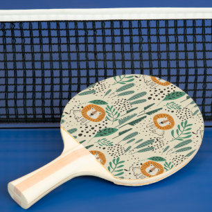 Raquette De Ping Pong Joli Doodle Lion Jungle Rainforest Motif
