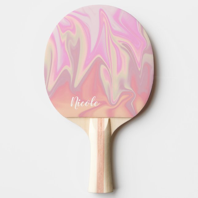 Raquette De Ping Pong Joli marbre rose élégant et moderne (Devant)