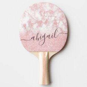 Raquette De Ping Pong Joli marbre rose or parties scintillant à dégradé