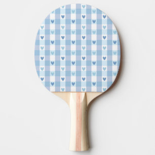 Raquette De Ping Pong Joli motif amour à carreaux pastel