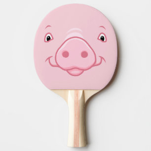 Raquette De Ping Pong Joli visage de cochon rose