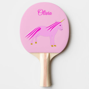 Raquette De Ping Pong Jolie fille rose bébé Unicorn personnalisée