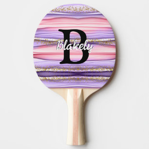 Raquette De Ping Pong Jolie fille rose et violet Parties scintillant de 