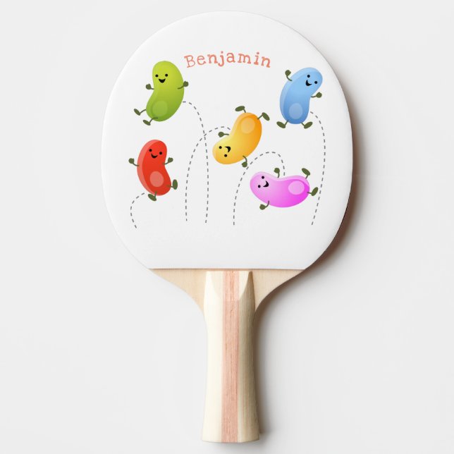 Raquette De Ping Pong Jolie jellybeans bondissant dessin animé (Devant)