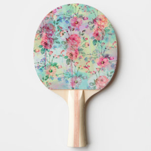 Raquette De Ping Pong Jolie peinture rose florale