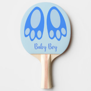 Raquette De Ping Pong Jolis pieds de lapin bleu bébé garçon Pâques perso