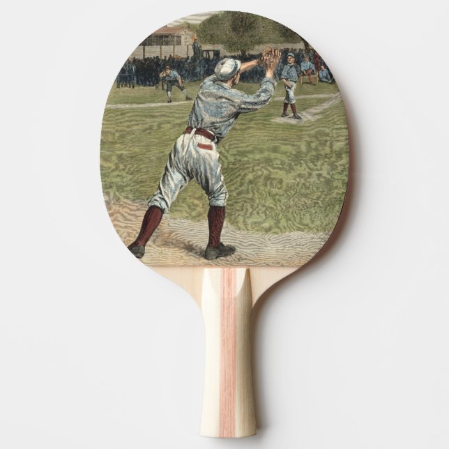 Raquette De Ping Pong Joueur de baseball lancé à la deuxième base (Devant)