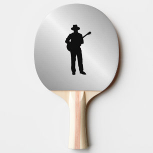 Raquette De Ping Pong Joueur de guitare argenté