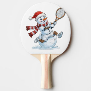 Raquette De Ping Pong Joueur de tennis bonhomme de neige Noël 2026 Sport