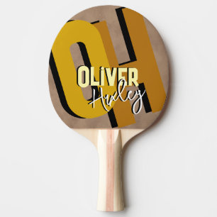 Raquette De Ping Pong Joueur de Tennis de Table Nom Cool Monogrammé