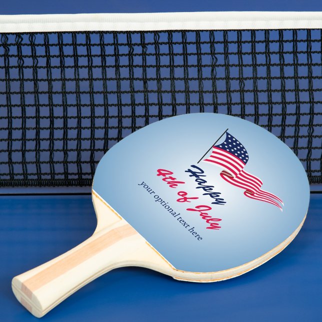 Raquette De Ping Pong Joyeux 4 juillet avec drapeau américain (Créateur téléchargé)