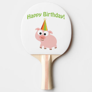 Raquette De Ping Pong Joyeux Anniversaire ! Cochon Mignon