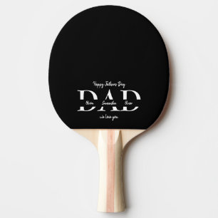 Raquette De Ping Pong Joyeux cadeau de Fête des pères avec les noms des 