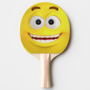 Raquette De Ping Pong Joyeux Emoji Jaune 