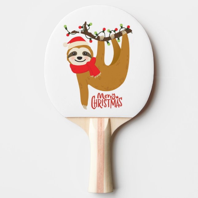 Raquette De Ping Pong Joyeux Noël Sloth | Vacances (Devant)