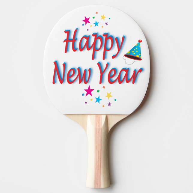 Raquette De Ping Pong Joyeux Nouvel An Fun Fab Valeur Spectaculaire (Devant)