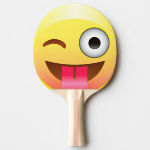 Raquette De Ping Pong Joyeux Wink Tongue Out Emoji Ping Pong Pattle