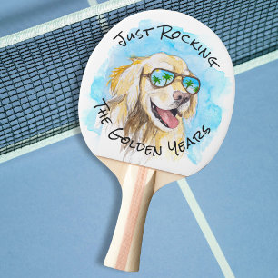 Raquette De Ping Pong Juste Rocking Les Années D'Or Drôle Pun Retraite