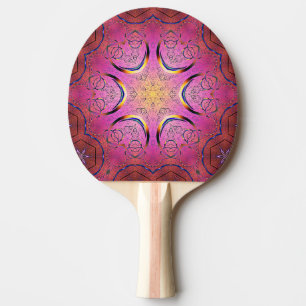 Raquette De Ping Pong Kaleidoscope du coeur radieux