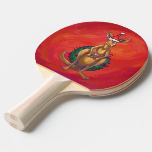 Raquette De Ping Pong Kangaroo Xmas En Rouge