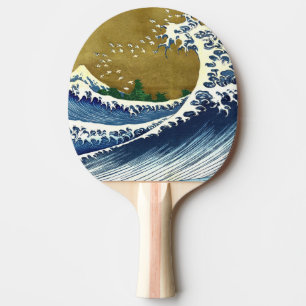 Raquette De Ping Pong Katsushika Hokusai - Grande vague colorée