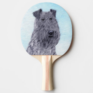 Raquette De Ping Pong Kerry Blue Terrier Painting Cute Original Dog Art
