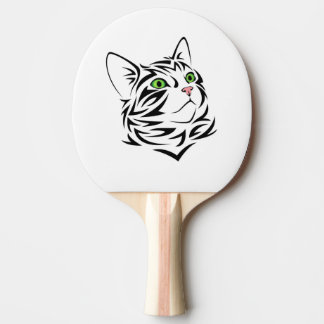 Raquette De Ping Pong Kitty rayé aux yeux verts