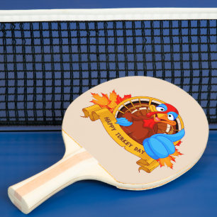 Raquette De Ping Pong La conception amusante de Thanksgiving de style ca
