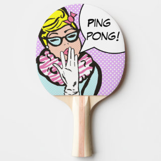 Raquette De Ping Pong La-Di-Da Lady Pop Art Ping Pong Paddle