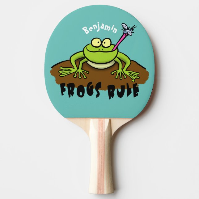 Raquette De Ping Pong La grenouille règle drôle dessin de grenouille ver (Devant)
