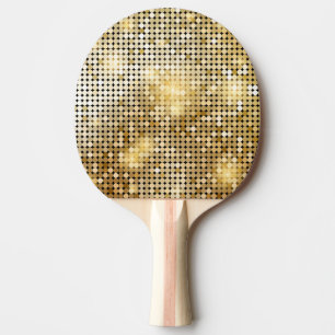 Raquette De Ping Pong La paillette d'or de scintillement lumineuse