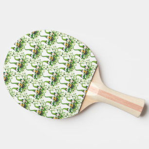 Raquette De Ping Pong La Saint-Patrick Vert Trèfles Vieux Leprechaun