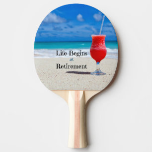 Raquette De Ping Pong La vie commence à la Ping Pong Paddle retraite