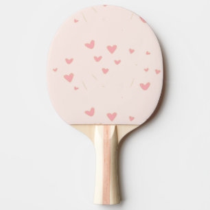 Raquette De Ping Pong L'amour est dans les coeurs roses de l'air