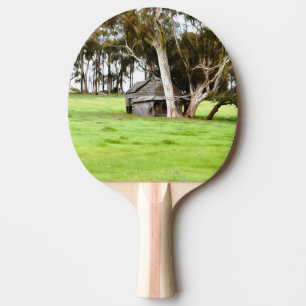 Raquette De Ping Pong L'Ancienne Cabane En Bois