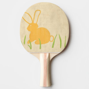 Raquette De Ping Pong Lapin jaune et herbe verte par Chariklia Zarris
