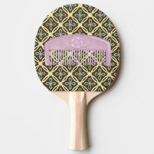 Raquette De Ping Pong Lavande peigne sur Arrière - plan de chocolat