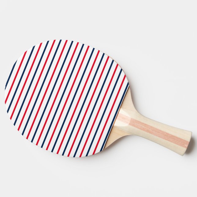 Raquette De Ping Pong Le 4 juillet rouge blanc rayures patriotiques (Côté)