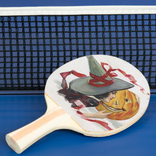 Raquette De Ping Pong Le Baiser de la Sorcière : une Citrouille de Hallo
