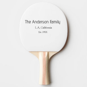 Raquette De Ping Pong le nom de famille année lieu ville réunion estival